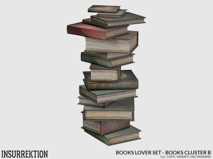 Second Life Marketplace - [IK] Books Lover Set - Books Cluster B